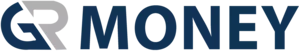 Logo da GR Money em azul escuro